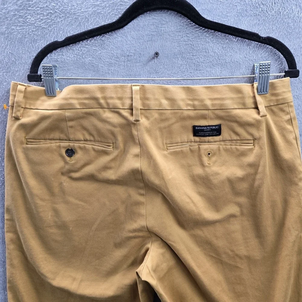 Banana Republic Men Pants 34X34 Tan Chino Twill Emerson Straight‎ Fit Button